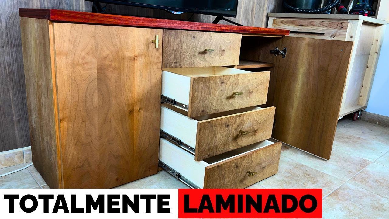 como-integrar-con-el-salon-Muebles-para-TV-de-madera-natural-para-salon - Decorar.org cómo integrar con el salón Muebles para TV de madera natural para salón
