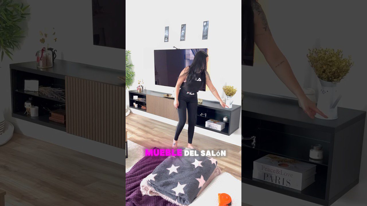 donde-guardar-mandos-y-accesorios-en-Muebles-flotantes-para-TV-con-iluminacion-LED - Decorar.org dónde guardar mandos y accesorios en Muebles flotantes para TV con iluminación LED